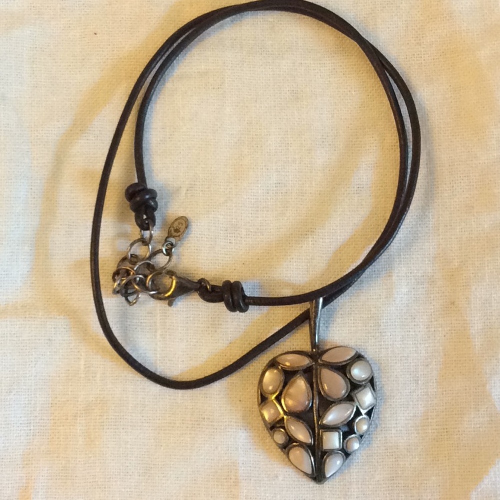 Mother Of Pearl Mosaic Heart Necklace